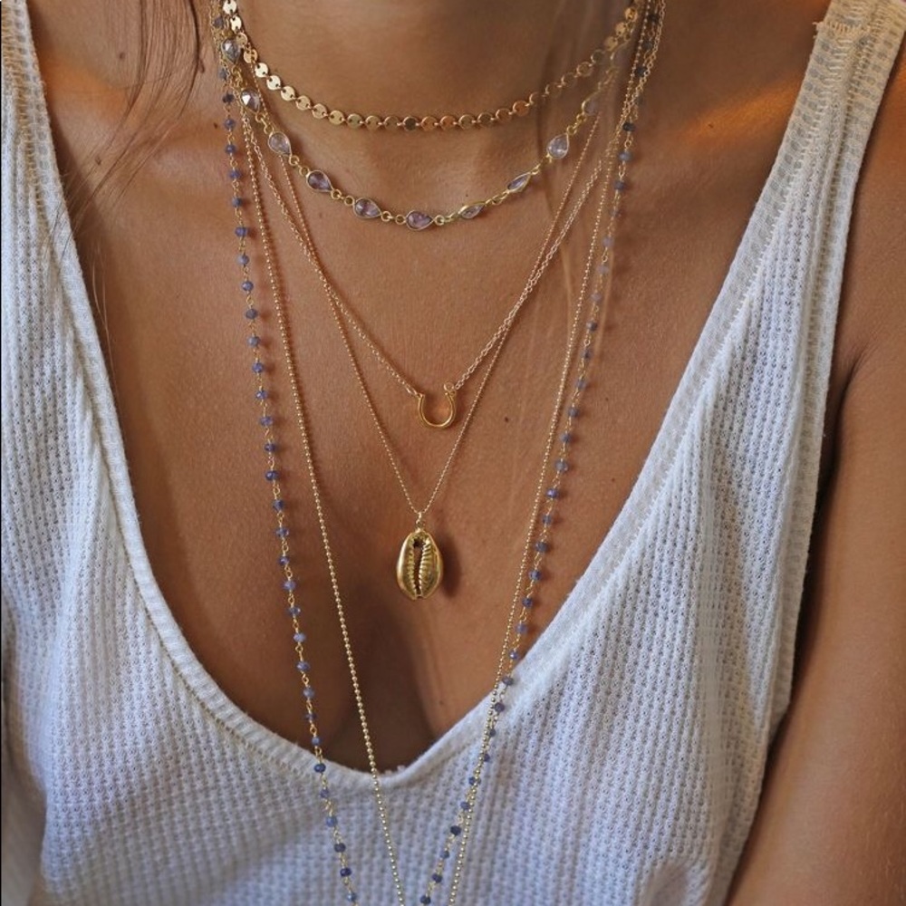 LAST ONE SALE Gold Cowrie Shell Pendant Necklace - Picture 2 of 8